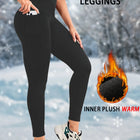 Women's Thermal Leggings with Fleece Lining, High Waist with Pockets, Warm Thick Winter Pants for Workout, Yoga, and Running