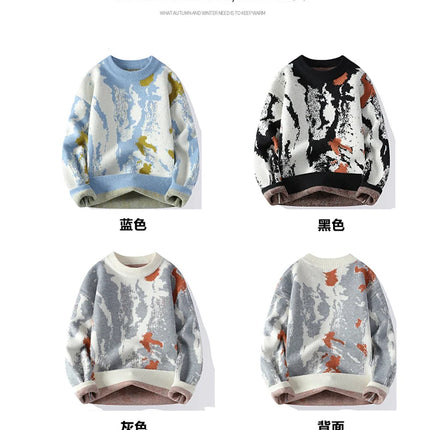 autumn and winter Men's Fashion casual Round Neck Warm sweater slim fit Sweaters Men sweater male Thicken Warm wool pullovers