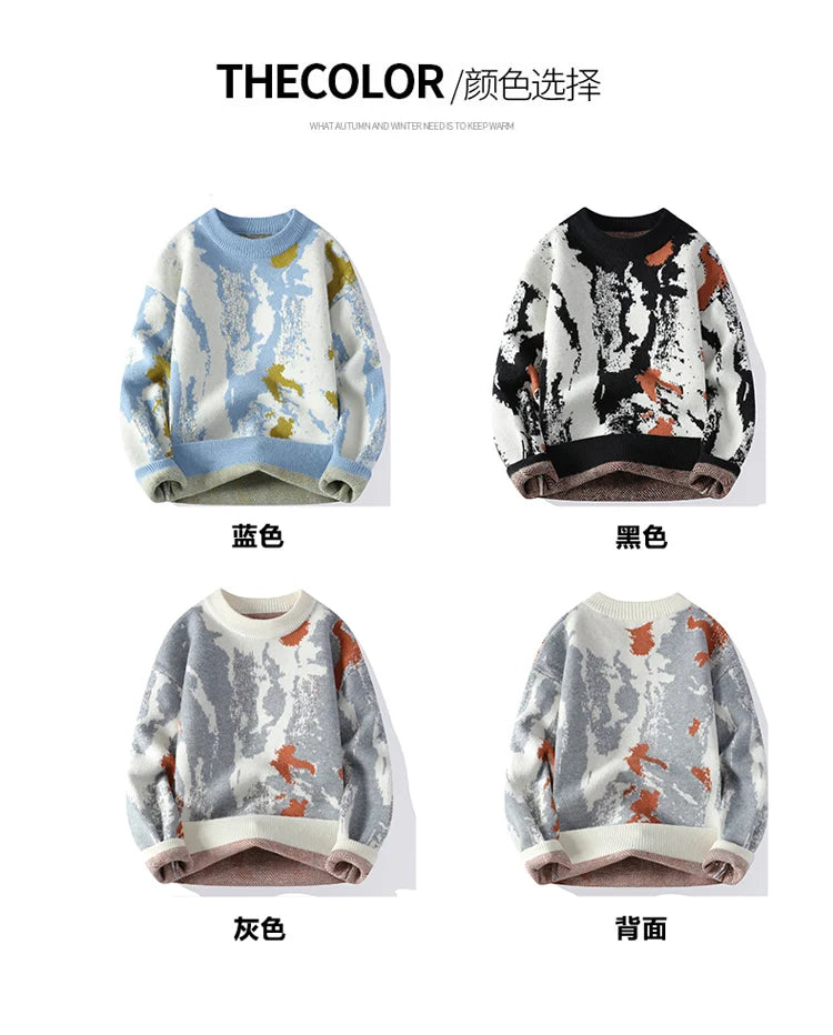 autumn and winter Men's Fashion casual Round Neck Warm sweater slim fit Sweaters Men sweater male Thicken Warm wool pullovers