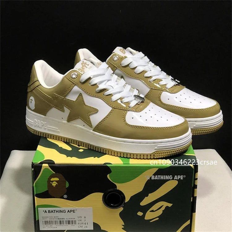 A BATHING APE Men All Black Shark BAPESTA Casual Plarfom Shoes Unisex Women Slip-Resistant Outdoor Soft Walking Sneakers