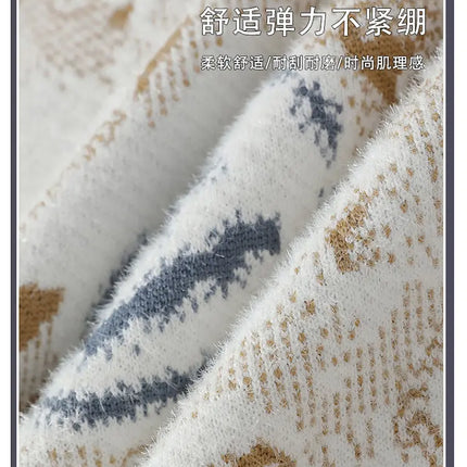 Autumn Winter Graffiti Men's New Sweater 2025 High Quality Men's Brand Hoodie Warm Knitted Tops High Street Trendy Bottom Shirt