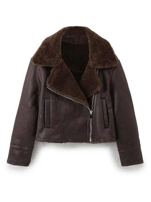 HH Women Winter New Fashion Warm Reversible Short Jacket Coat Women's High Street Retro Commuting Casual Versatile Short Jacket