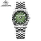 ADDIESDIVE New 36mm Watch for Men AD2512 Luxury Sapphire VH31 Quartz Wristwatch 100m Waterproof Stainless Steel Luminous Watches