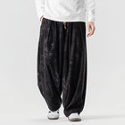 Pantaloni a gamba larga in velluto a coste da uomo in stile giapponese pantaloni larghi casual da uomo spessi e caldi pantaloni a lanterna Hip Hop streetwear taglie forti 5XL