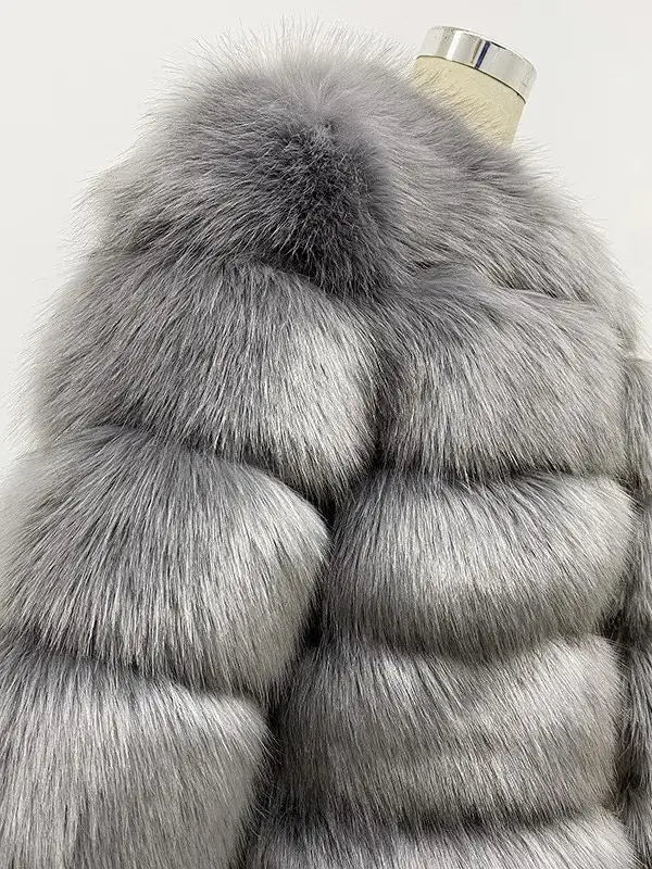 ZADORIN High Quality Faux Fox Fur Coat Women Luxury Fluffy Warm 3/4 Sleeve Fur Jacket for Women Winter Short Mink Coat Outerwear