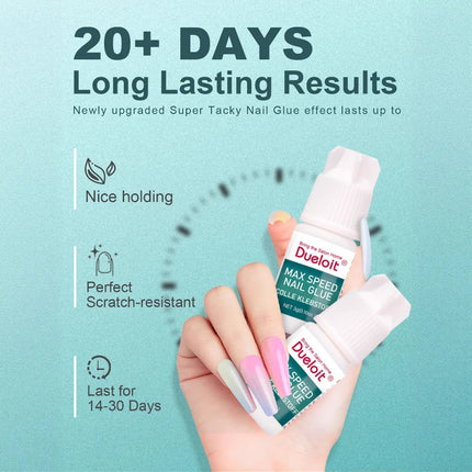 3G Professional Quick-Drying Nail Glue Fast-Cure No-Bake Adhesive for Nail Art Salon Grade Manicure Accessories