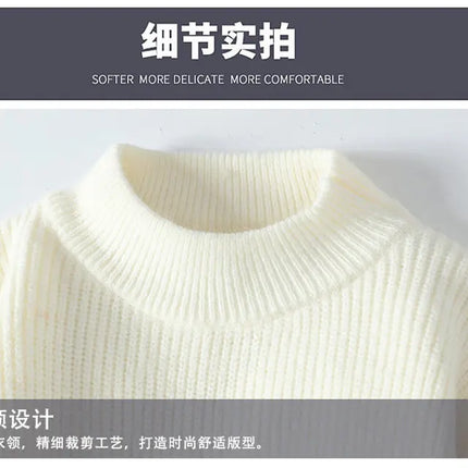 Winter Fashion Sweater Men Patchwork Casual Knit Pullovers Mens Thick Warm Harajuku Loose Knitted Sweaters O-Neck Streetwear Man