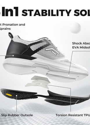 FitVille Scarpe da pickleball larghe da uomo Scarpe da tennis Scarpe da tennis da cancha intera con supporto per l'arco plantare Scarpe sportive leggere antiscivolo