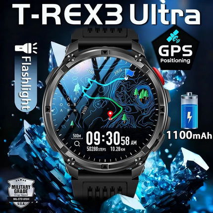 Nuovo T-Rex3 Ultra 1100mAh Batteria Smart Watch GPS Track Bussola IP69K Impermeabile Sport tracker All'aperto Militare Smartwatch platinumshop