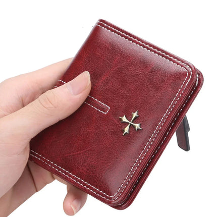 Zipper Mini Women Wallets New Fashion PU Leather Vertical Square Shape Quality Female Purse Card Holder Wallet Coin Purses PlatiNum
