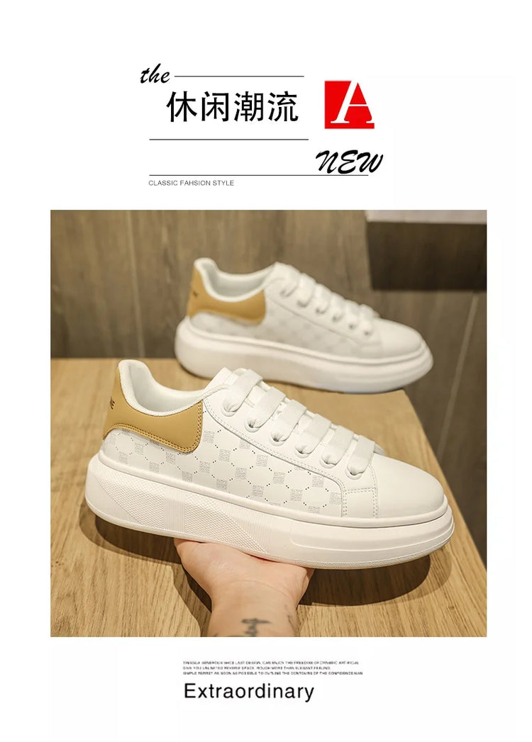 Leather Men Shoes Sneakers Trend Casual Shoe Breathable Leisure Male Sneakers Non-slip Footwear Men Vulcanized Shoes2026