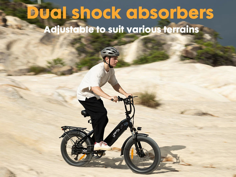 Bicicletta Elettrica Fat Tire Commuter Bodywel F20 500W 48V 15Ah con Autonomia 60-80KM, Pneumatici Fat 20"x3.0", 7 Velocità e Sospensione Anteriore per Adulti Urbani