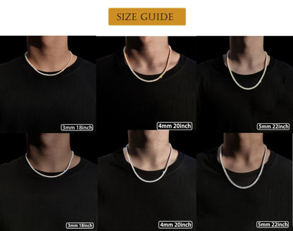 Gioielli Hip Hop Cubic Zirconia ghiacciata Catena da tennis ghiacciata Collana bling placcata oro 18 carati per le donne Logo laser personalizzato gratuito