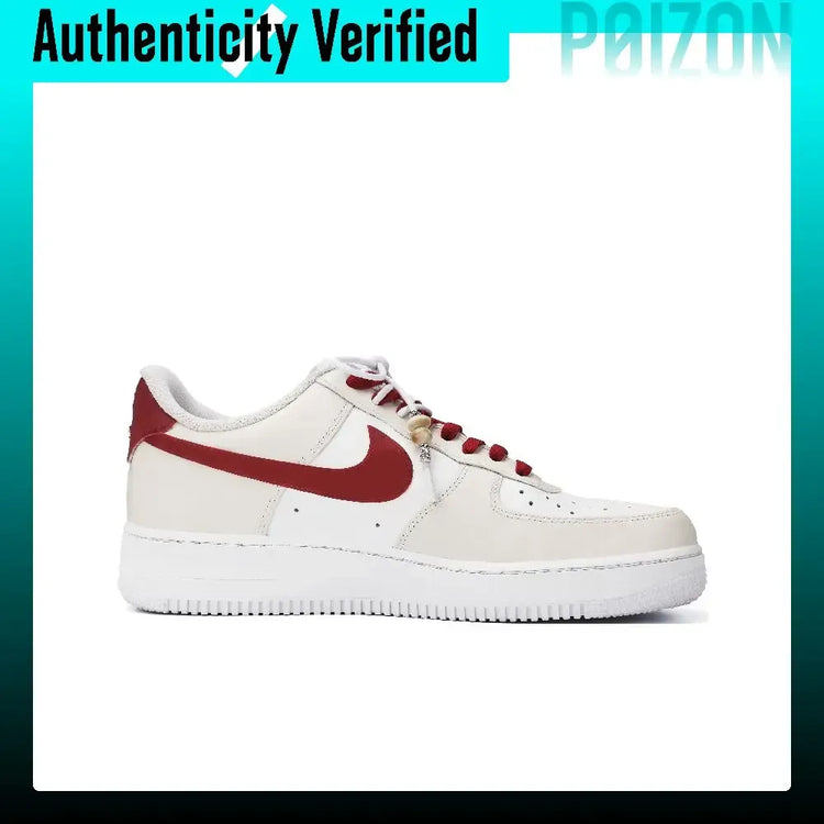 Nike Air Force 1 Prosperity Tianchi Abrasion Resistant Low top Skateboard Shoes Men's Beige Red CW2288-111（Team985-）