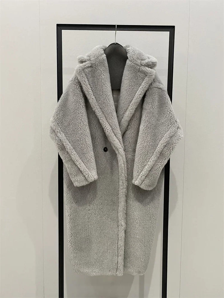 Max Teddy Coat 62% Alpaca 26% Wool 12% Silk Coat Winter Thicken Women's Coat