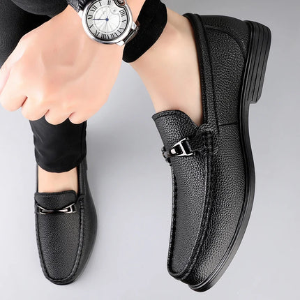 Mocassini in Vera Pelle per Uomo, Scarpe Casual Classiche per Lavoro e Pendolarismo, Slip-on Comodi per Passeggiate