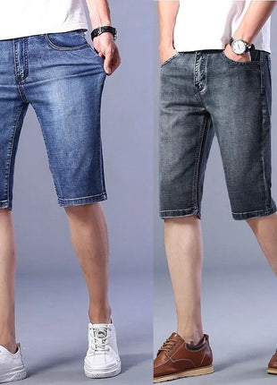 2025 New Blue Fashion Design Jeans da uomo Slim Fit Jeans corti da uomo dritti Pantaloncini estivi J