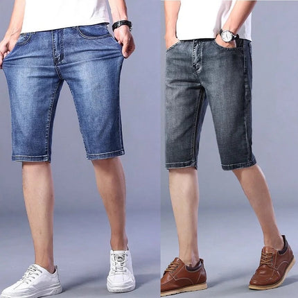 2025 New Blue Fashion Design Jeans da uomo Slim Fit Jeans corti da uomo dritti Pantaloncini estivi Jeans Jeans da uomo elasticizzati
