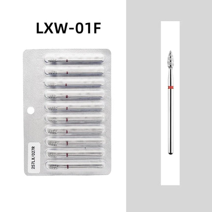 10Pcs Tornado Flame Diamond Nail Drill Bit Fine&Medium Grit Size Manicure Cutters Rotary Burr Drill Accessories Spiral Nail Tool2028 Nail Tools