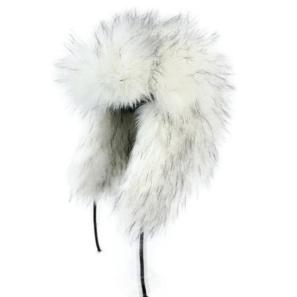 Y2K Fluffy Popular Russian Female Round Earflap Cap Faux Fur Winter Warm Hat For Women Faux Fox Raccoon Fur Beanies Bomber Gorra