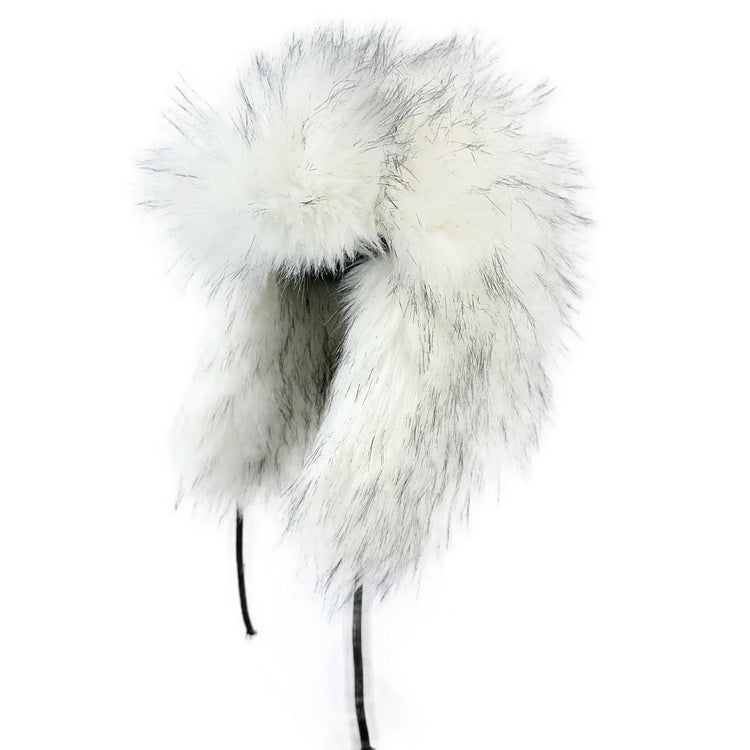 Y2K Fluffy Popular Russian Female Round Earflap Cap Faux Fur Winter Warm Hat For Women Faux Fox Raccoon Fur Beanies Bomber Gorra