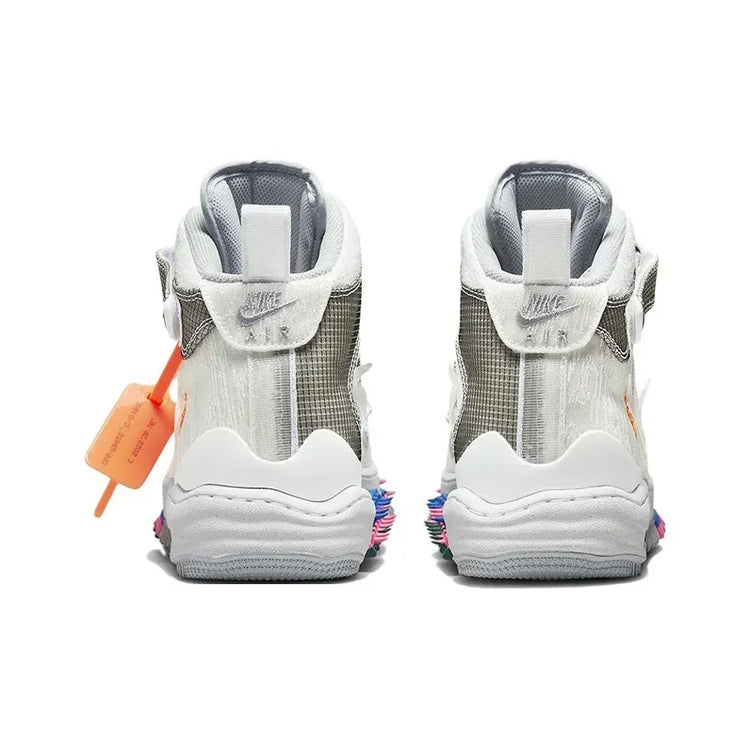 OFF-WHITE X Nike Air Force 1 Skate Shoes Unisex Mid-top White/Gray/Blue/Pink DO6290-100