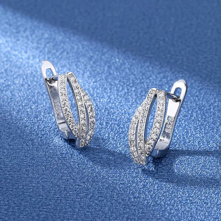 Orecchini in argento sterling 925 gioielli di alta qualità retrò modello semplice orecchini con zirconi bianchi viola vendita calda platinumshop