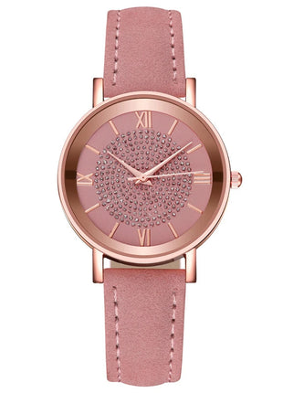 Orologio da donna alla moda con quadrante arabo, cinturino in pelle casual, orologi analogici al quarzo platinumshop