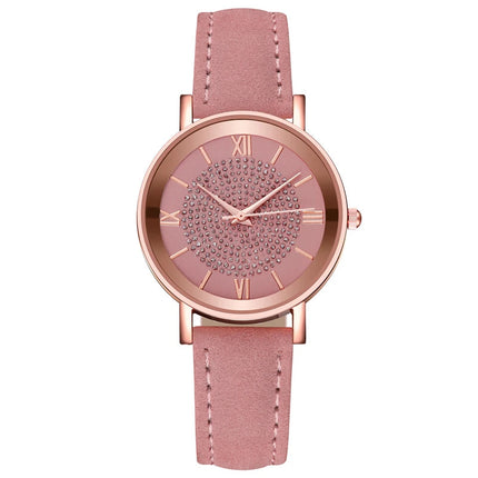Orologio da donna alla moda con quadrante arabo, cinturino in pelle casual, orologi analogici al quarzo platinumshop