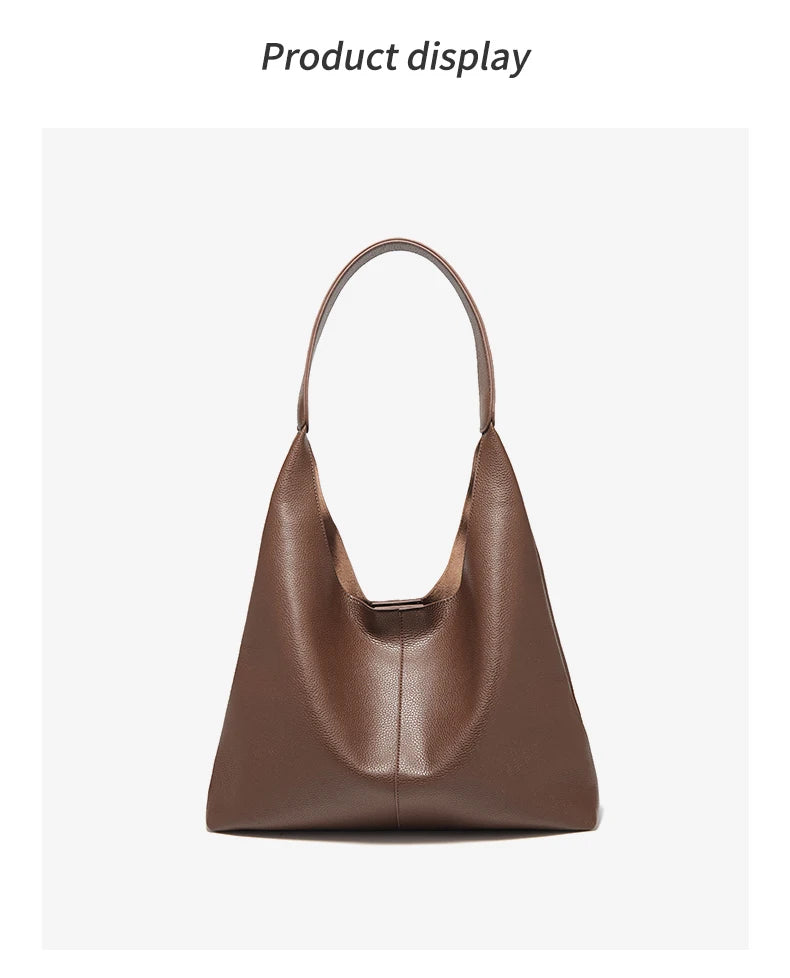 FOXER Minimalism Split Leather Women Shoulder Underarm Bag 2025 New Solid Casual Hobo Bag Female Daliy Tote Bag Purse