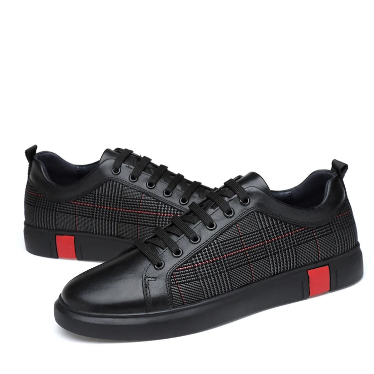 Fashion Trendy Skateboarding Shoes Men Leather Sneakers Casual Shoes Luxury Brand Designers
