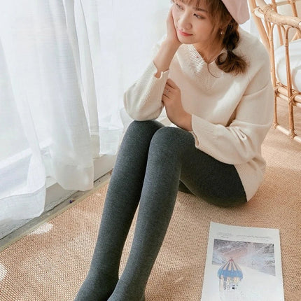 Women's Fall Winter Ribbed Vertical Stripe Thermal Leggings Fleece Thickened  Street Ready Seamless High Waist Thermal Pants PlatiNum