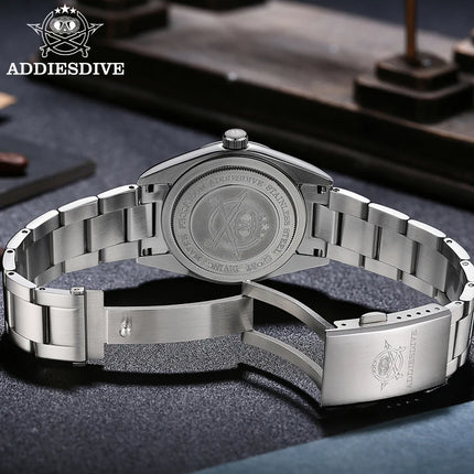 ADDIESDIVE AD2556 Men Luxury Automatic Watch ST2130 Movement 36mm Explorer Style Sapphire Bubble Crystal BGW9 Luminous 100M Wate