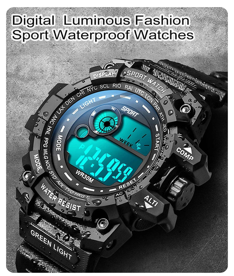 Nuovi uomini LED orologi digitali luminosi moda Sport orologi impermeabili per uomo data esercito orologio militare Relogio Masculino platinumshop