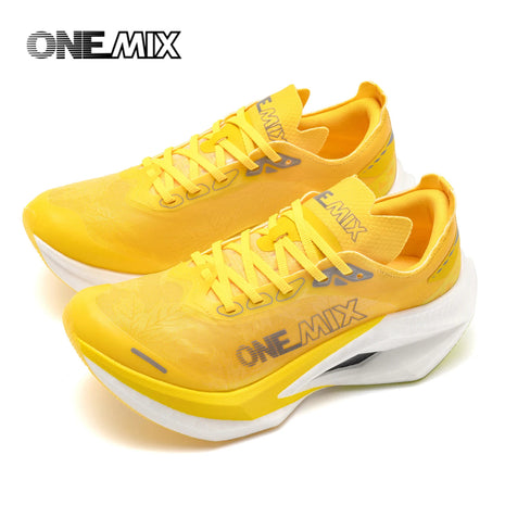 ONEMIX Nuove Scarpe da Corsa Professionali Marathon con Piastra in Carbonio a Tutta Lunghezza, Supporto Stabile e Assorbimento degli Urti, Ultra Leggere PlatiNum