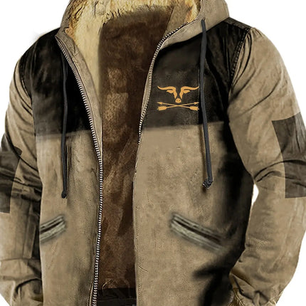 Men's Zipper Hoodies CowBoy Printing Winter For Men/Women Long Sleeve Jacket Sweatshirt Outerwear Clothing