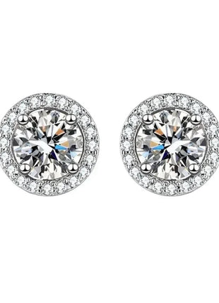 DISINIYA Color Earrings Mosonite Earring Square Bag Earrings marry Jewelry simple and fashionable party, Valentine's Day gift PlatiNum