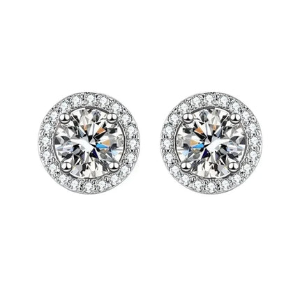 DISINIYA Color Earrings Mosonite Earring Square Bag Earrings marry Jewelry simple and fashionable party, Valentine's Day gift PlatiNum