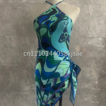 Costumi da bagno di lusso da donna con sciarpa nera e logo firmato, set bikini con fascia per capelli firmata da designer, abbigliamento da spiaggia platinumshop
