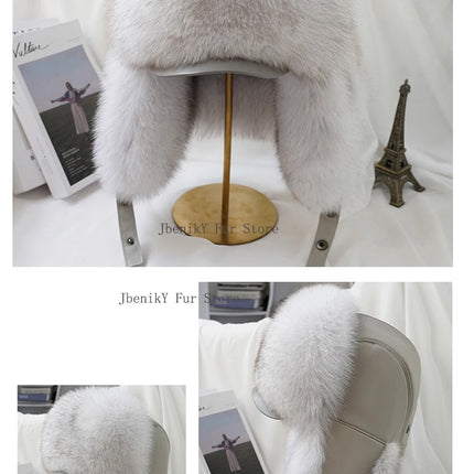 2026 Cap 100% Raccoon Dog Full Fur Fox Fur Hat Men's Fur Ear Protection Winter Thickened and Warm Russian Hat Men's Trend