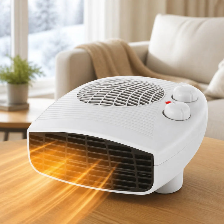 Portable Electric Heater 2000W with Adjustable Thermostat, 3 Heat Levels and Overheating Protection, Fast Heating for Home and Office, 220-240V, White/Gray