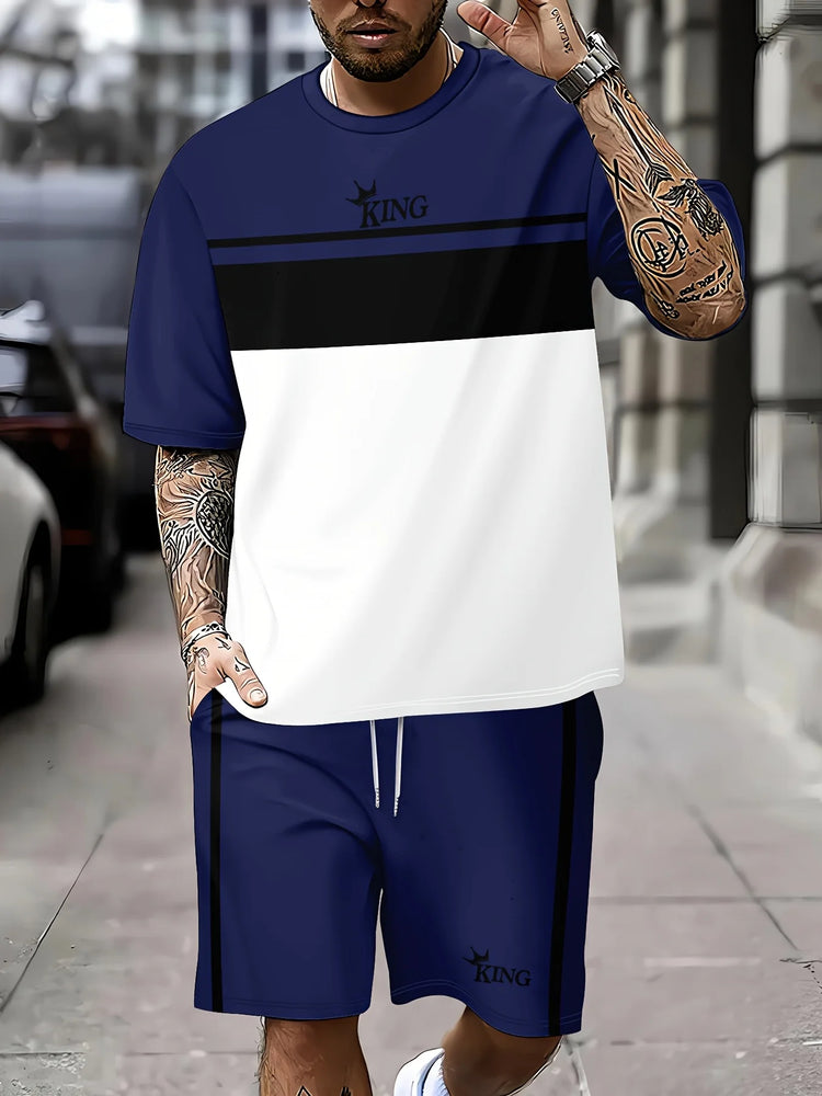 2026 Set da due pezzi casual da uomo di nuovo arrivo estivo 2026 Camicia a maniche corte con stampa