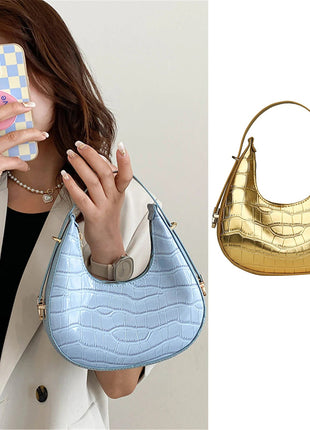 Fashion Stone Pattern Shoulder Bag Women'S Small Handle Underarm Bag Clutch Luxury Women'S Handbag Tote Bag Mini Dumpling Bag PlatiNum