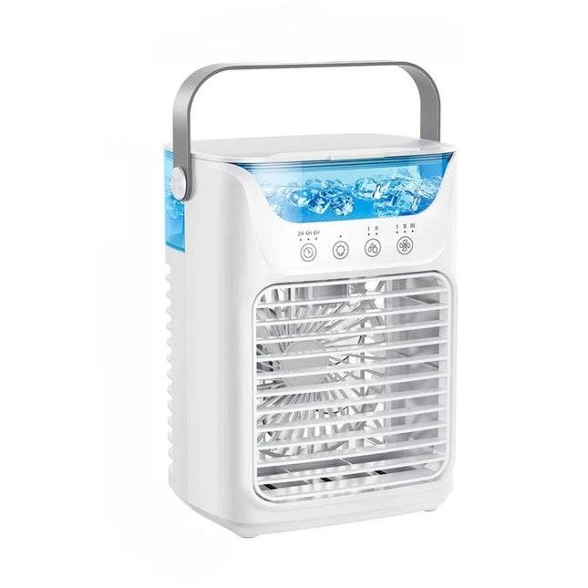 Condizionatore d'aria portatile USB, mini ventilatore rinfrescante, 3 velocità, serbatoio acqua da 650 ml, umidificatore spray, raffrescatore evaporativo silenzioso da tavolo, ventilatore portatile personale, ricaricabile, p