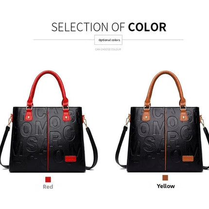 Ladies Large Capacity Leather Shoulder Bag 2025 New Style Urban Simple Tote Bag Women's Single Shoulder Bag Daily Match PlatiNum