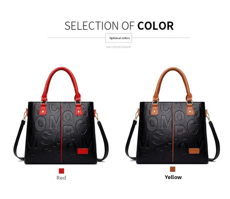 Ladies Large Capacity Leather Shoulder Bag 2025 New Style Urban Simple Tote Bag Women's Single Shoulder Bag Daily Match PlatiNum