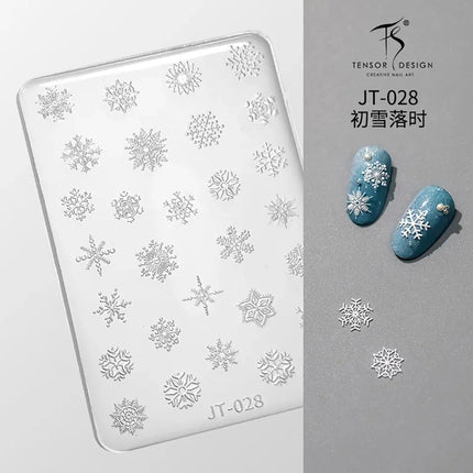 Gothic Letter Nail Art Transfer Printing Steel Plate Nail Art Silicone Stamp Star Heart Dot Bowknot Lace Manicure Tool Templates
