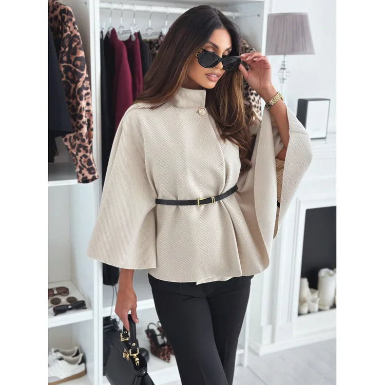 Women's A-Line Cape Woolen Coat Autumn Winter New 2026 Fashionable Outerwear for Ladies