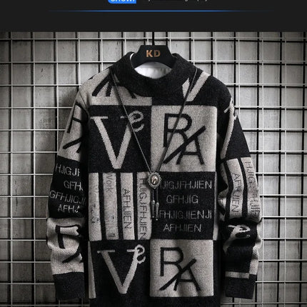 Men Knitted Sweater Stripe Pullovers Printing Round Neck Sweater Autumn/Winter Designer Quality Casual Men Clothing Jumper
