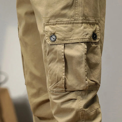 2023 New Multi-Pockets Spring Summer Cargo Pants Men Streetwear Zipper Leg Skinny Work Joggers Cotton Casual Tactical Trousers